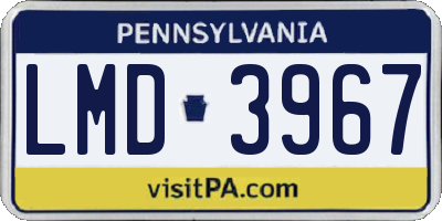 PA license plate LMD3967