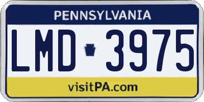 PA license plate LMD3975