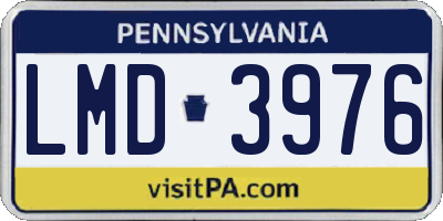 PA license plate LMD3976