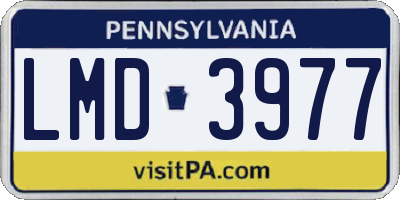 PA license plate LMD3977