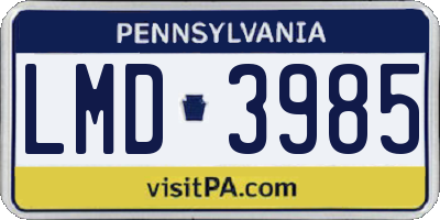 PA license plate LMD3985