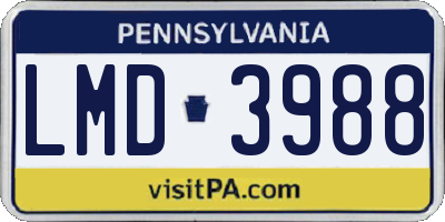 PA license plate LMD3988
