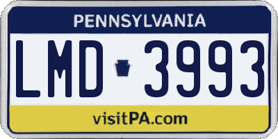 PA license plate LMD3993