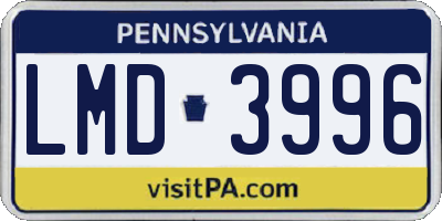 PA license plate LMD3996