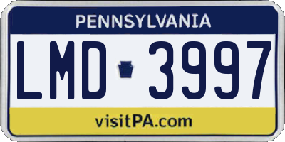 PA license plate LMD3997
