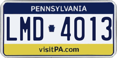 PA license plate LMD4013