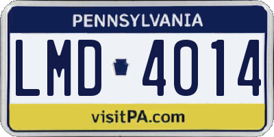 PA license plate LMD4014