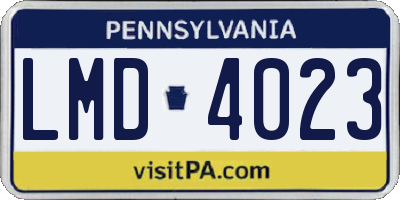 PA license plate LMD4023