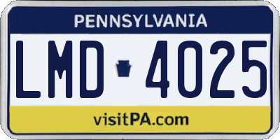 PA license plate LMD4025