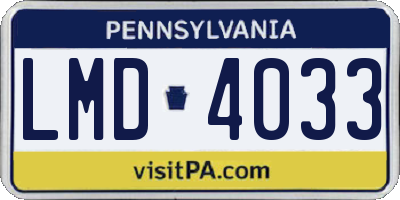 PA license plate LMD4033