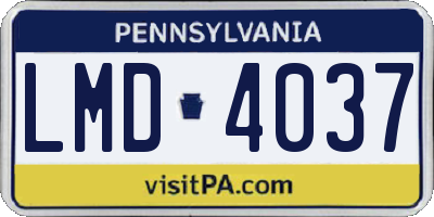 PA license plate LMD4037