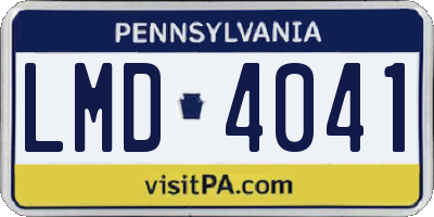 PA license plate LMD4041