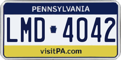 PA license plate LMD4042