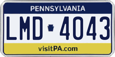 PA license plate LMD4043