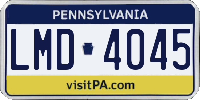 PA license plate LMD4045