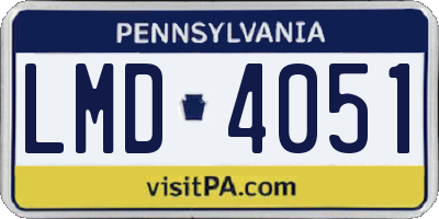 PA license plate LMD4051
