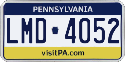 PA license plate LMD4052