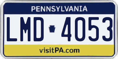 PA license plate LMD4053