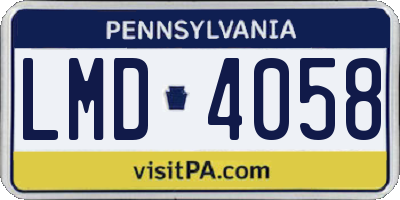 PA license plate LMD4058
