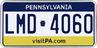 PA license plate LMD4060