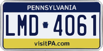 PA license plate LMD4061
