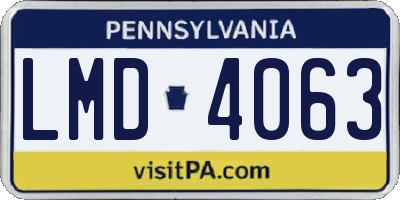 PA license plate LMD4063