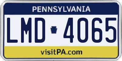 PA license plate LMD4065