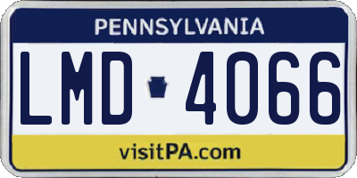 PA license plate LMD4066