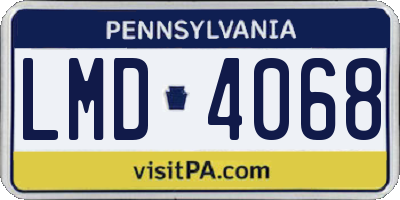 PA license plate LMD4068