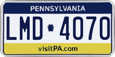 PA license plate LMD4070