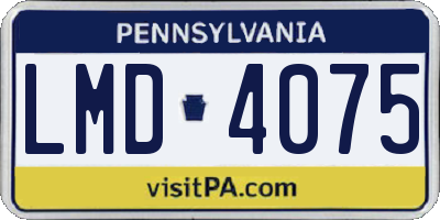 PA license plate LMD4075