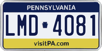 PA license plate LMD4081