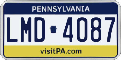 PA license plate LMD4087