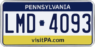 PA license plate LMD4093