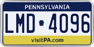 PA license plate LMD4096