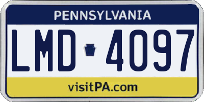 PA license plate LMD4097