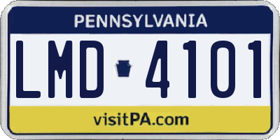 PA license plate LMD4101