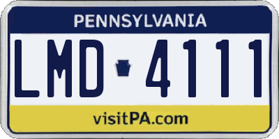 PA license plate LMD4111