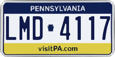 PA license plate LMD4117