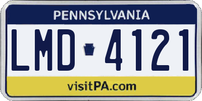 PA license plate LMD4121