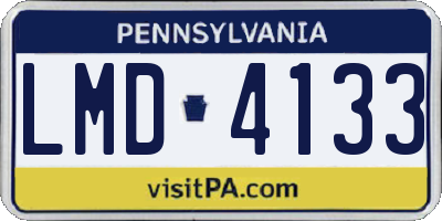 PA license plate LMD4133