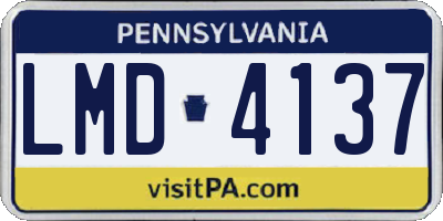 PA license plate LMD4137