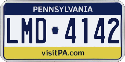 PA license plate LMD4142