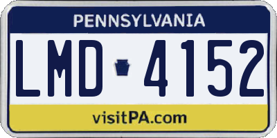 PA license plate LMD4152