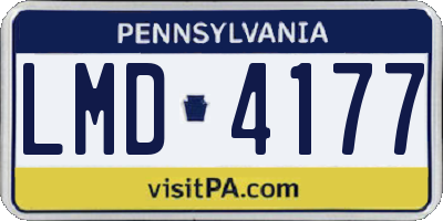 PA license plate LMD4177