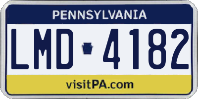 PA license plate LMD4182