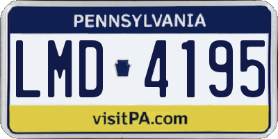 PA license plate LMD4195