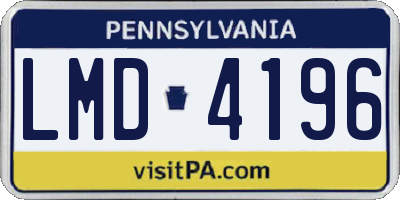 PA license plate LMD4196