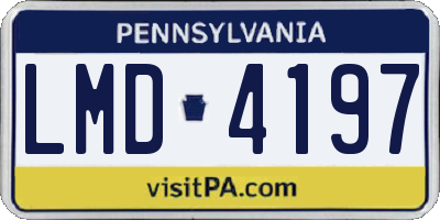 PA license plate LMD4197