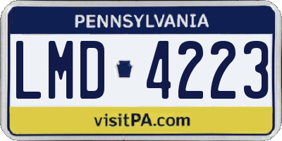 PA license plate LMD4223